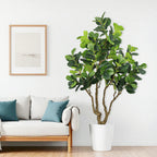 7FT Tall Artificial Banyan Tree Silk Plant – Large Faux Greenery with Natural Look Leaves for Indoor Outdoor Home Office Decoration, Potted Fake Tree, 1pc/set