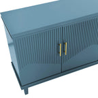 Elegant 70-Inch Solid Wood 4-Door Cabinet in Olive Green.