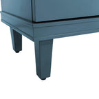Elegant 70-Inch Solid Wood 4-Door Cabinet in Olive Green.