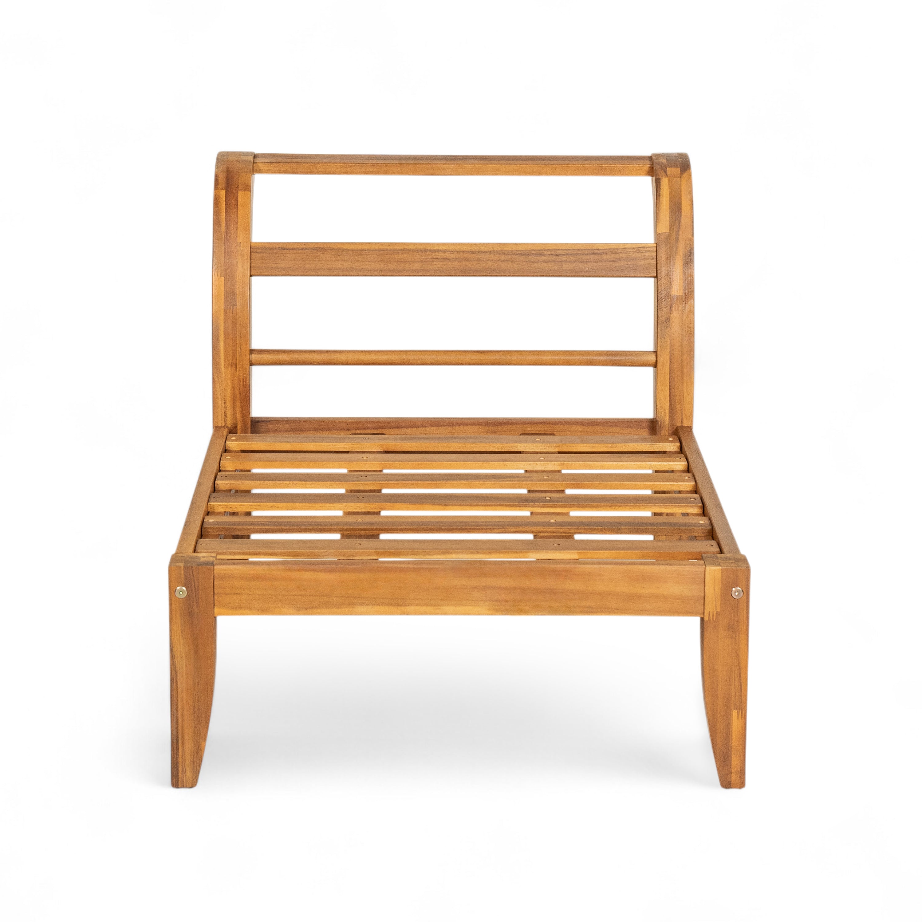 TOPMAX 6 Piece Patio Sofa Set, Acacia Wood Outdoor Modular Sectional Garden Furniture Set L-Shaped Conversation Set, Convertible Daybed with Tea Table, Ottoman, 5 Cushions and Pillows, Teak+Beige