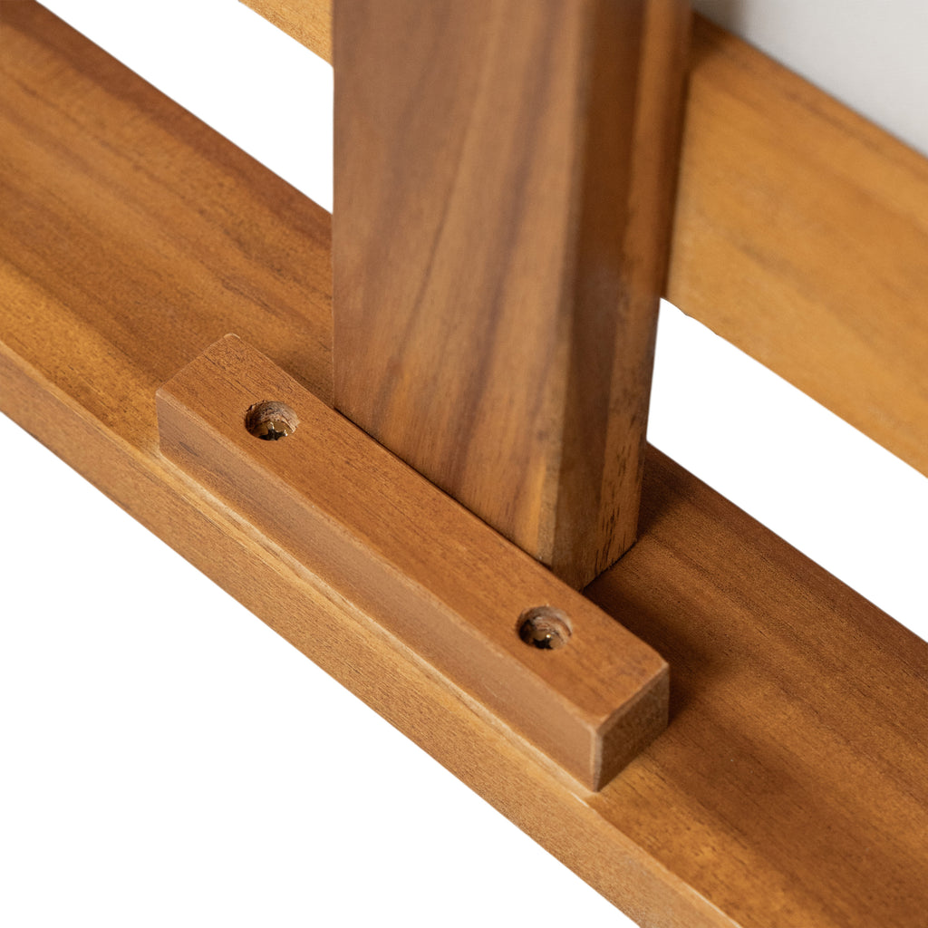 TOPMAX 6 Piece Patio Sofa Set, Acacia Wood Outdoor Modular Sectional Garden Furniture Set L-Shaped Conversation Set, Convertible Daybed with Tea Table, Ottoman, 5 Cushions and Pillows, Teak+Beige