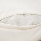 TOPMAX 6 Piece Patio Sofa Set, Acacia Wood Outdoor Modular Sectional Garden Furniture Set L-Shaped Conversation Set, Convertible Daybed with Tea Table, Ottoman, 5 Cushions and Pillows, Teak+Beige