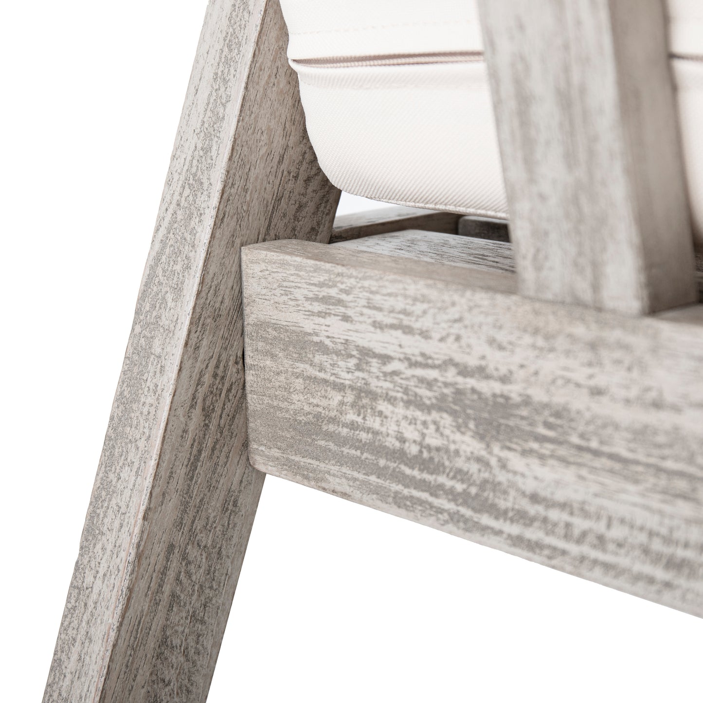 Outdoor Acacia Wood Patio Club Chair, Patio Furniture,Waterproof Thick Cushion Deep Seating for Porch, Garden, Backyard, Balcony, Weight Capacity 400lbs, Light Gray finish, Cream cushion