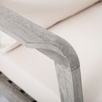 Outdoor Acacia Wood Patio Club Chair, Patio Furniture,Waterproof Thick Cushion Deep Seating for Porch, Garden, Backyard, Balcony, Weight Capacity 400lbs, Light Gray finish, Cream cushion