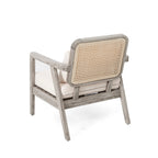 Outdoor Acacia Wood Patio Club Chair, Patio Furniture,Waterproof Thick Cushion Deep Seating for Porch, Garden, Backyard, Balcony, Weight Capacity 400lbs, Light Gray finish, Cream cushion
