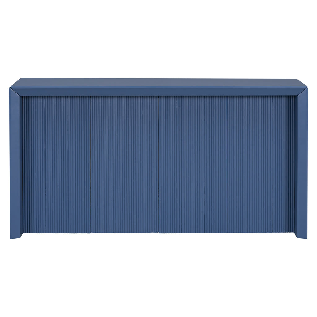 U_STYLE Acacia Wood Veneer Simple Entryway Table with Wavy Design,Suitable for Study,Entryway, Hallway, Living Room, Foyer