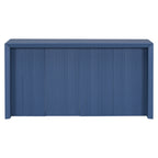 U_STYLE Acacia Wood Veneer Simple Entryway Table with Wavy Design,Suitable for Study,Entryway, Hallway, Living Room, Foyer