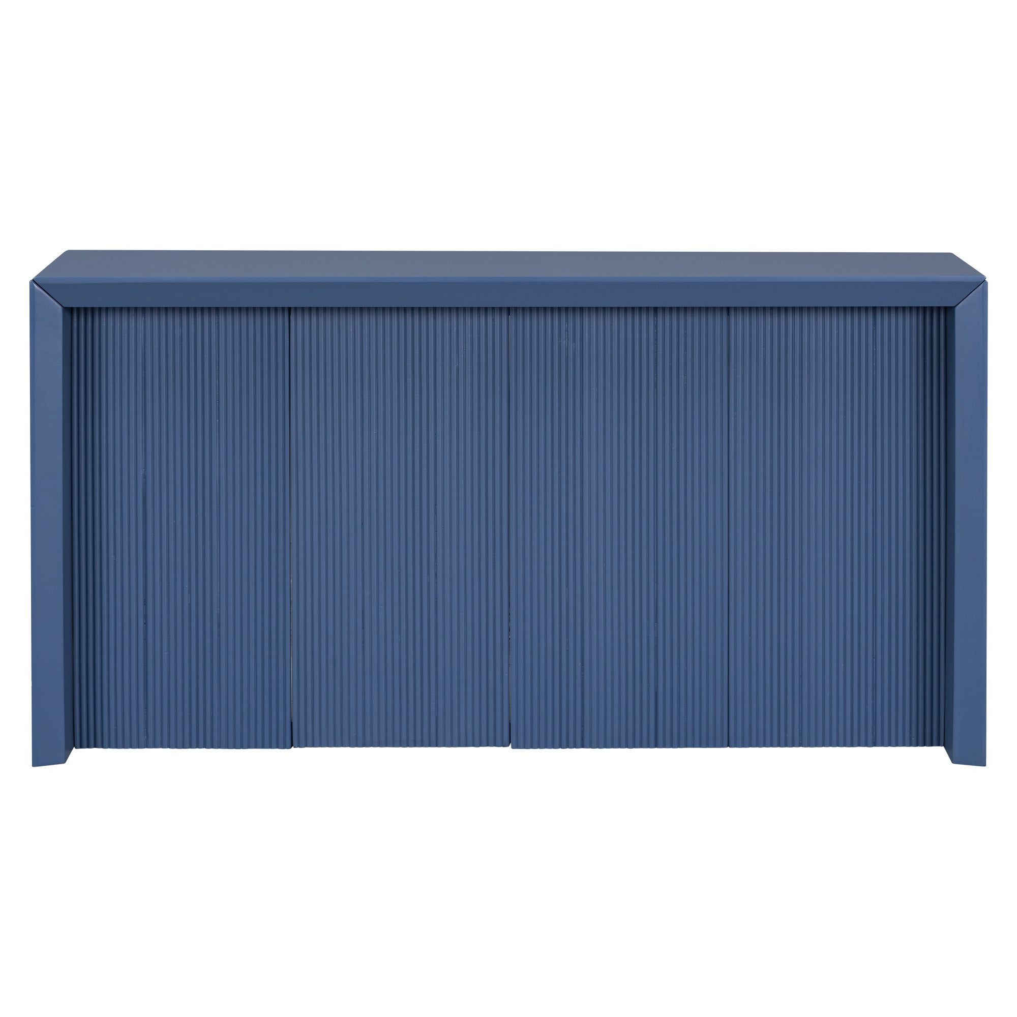 U_STYLE Acacia Wood Veneer Simple Entryway Table with Wavy Design,Suitable for Study,Entryway, Hallway, Living Room, Foyer