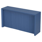 U_STYLE Acacia Wood Veneer Simple Entryway Table with Wavy Design,Suitable for Study,Entryway, Hallway, Living Room, Foyer