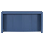 U_STYLE Acacia Wood Veneer Simple Entryway Table with Wavy Design,Suitable for Study,Entryway, Hallway, Living Room, Foyer