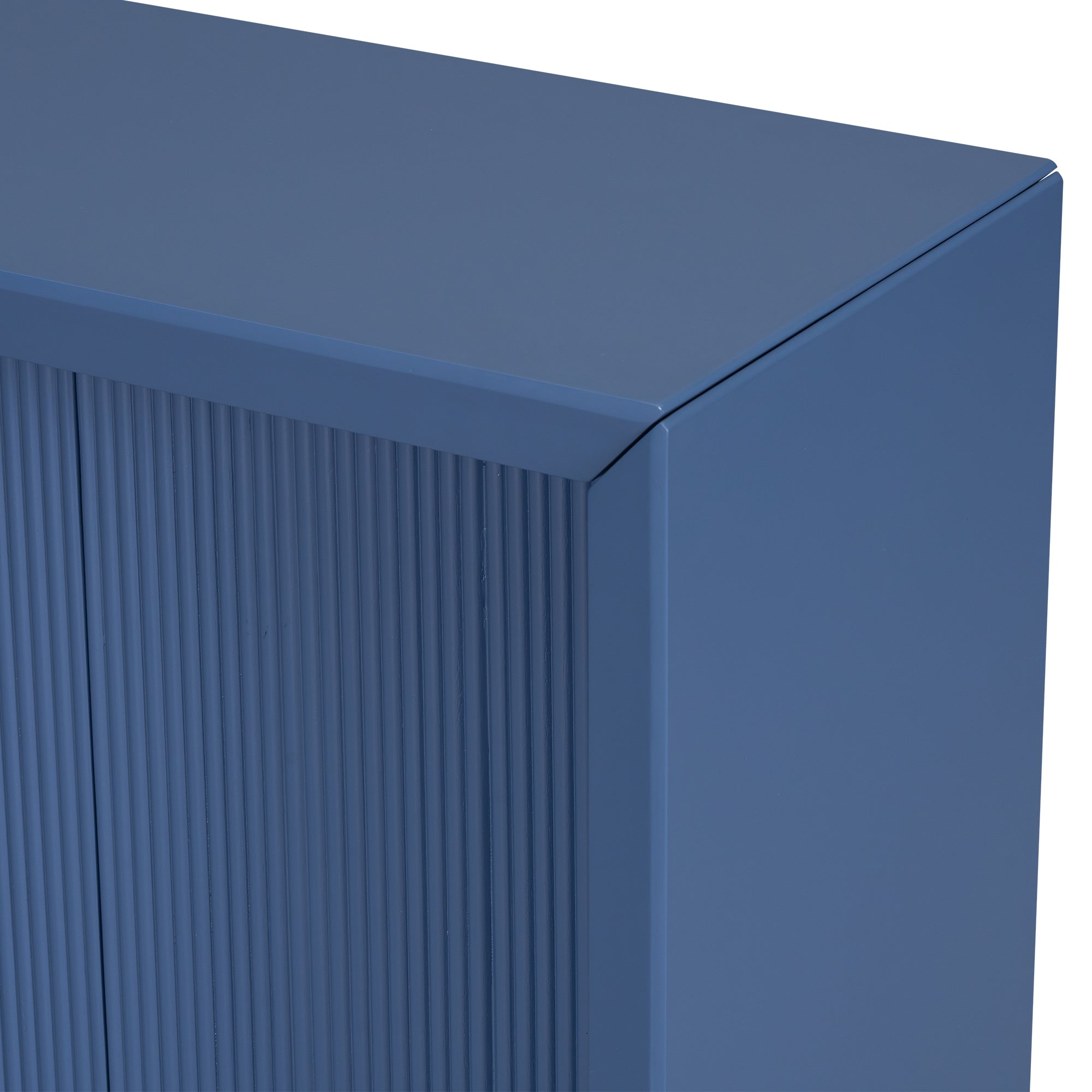 U_STYLE Acacia Wood Veneer Simple Entryway Table with Wavy Design,Suitable for Study,Entryway, Hallway, Living Room, Foyer