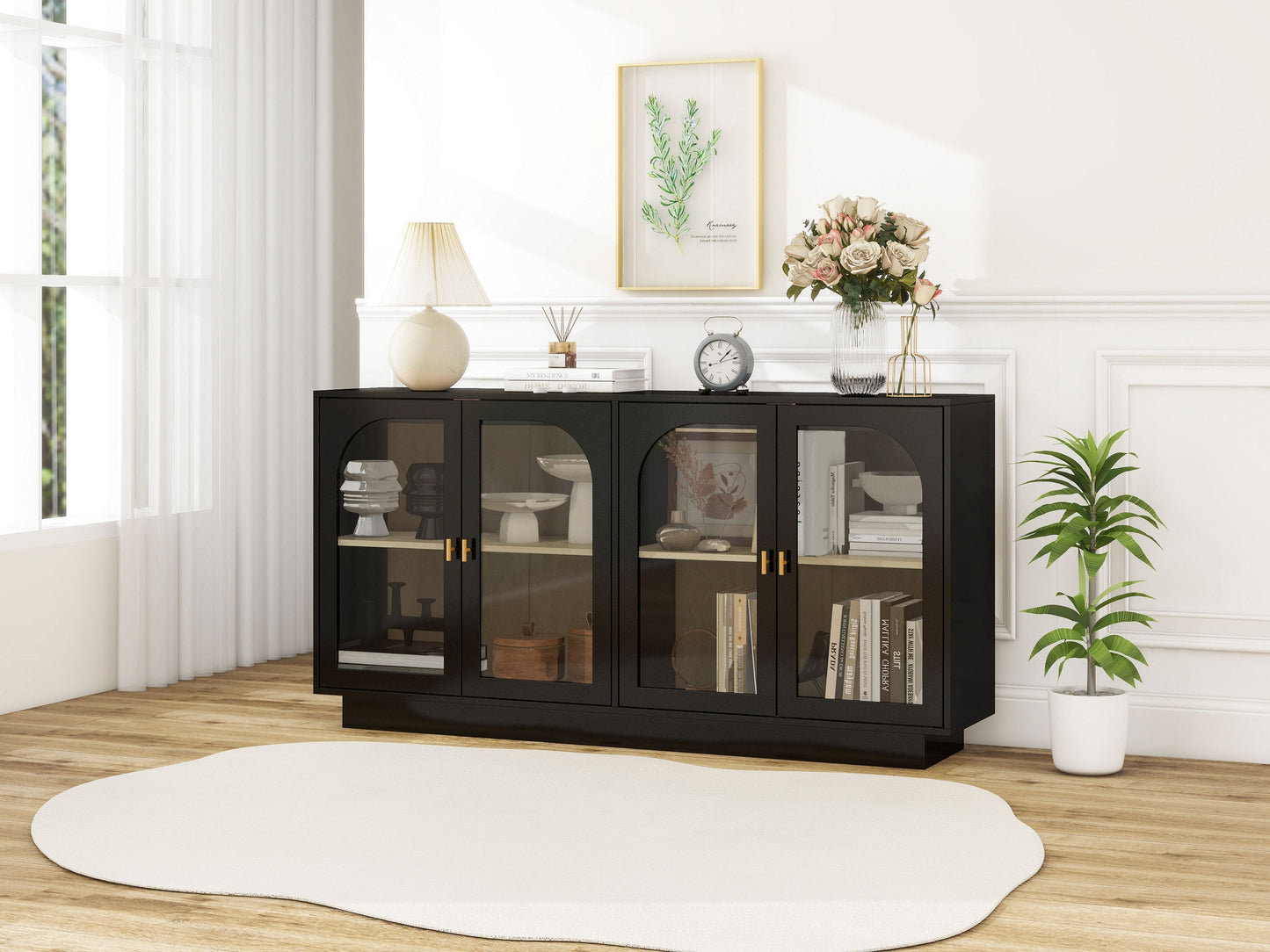 Storage Cabinet with Acrylic Door for Living Room, Dining Room, Study