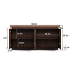 Sideboard Buffet Cabinet,Modern Accent Storage Sideboard, Luxurious Floor Cabinet Buffet with Freestanding Anti Dumping for Kitchen, Living Room, Entryway, Hallway,58.3' Wide 4-Door Sideboard(Brown)