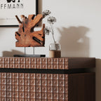 Sideboard Buffet Cabinet,Modern Accent Storage Sideboard, Luxurious Floor Cabinet Buffet with Freestanding Anti Dumping for Kitchen, Living Room, Entryway, Hallway,58.3' Wide 4-Door Sideboard(Brown)