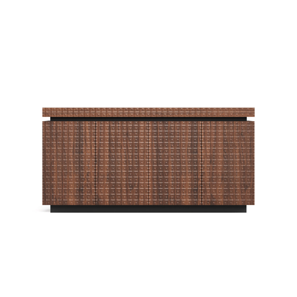 Sideboard Buffet Cabinet,Modern Accent Storage Sideboard, Luxurious Floor Cabinet Buffet with Freestanding Anti Dumping for Kitchen, Living Room, Entryway, Hallway,58.3' Wide 4-Door Sideboard(Brown)