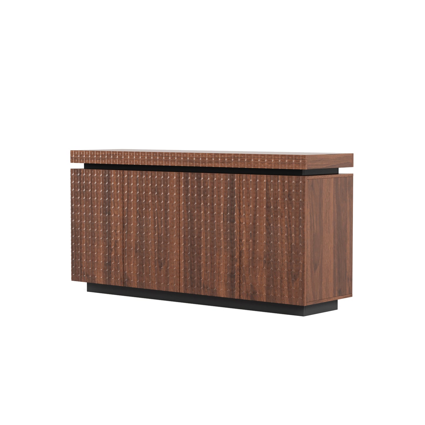 Sideboard Buffet Cabinet,Modern Accent Storage Sideboard, Luxurious Floor Cabinet Buffet with Freestanding Anti Dumping for Kitchen, Living Room, Entryway, Hallway,58.3' Wide 4-Door Sideboard(Brown)
