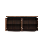Sideboard Buffet Cabinet,Modern Accent Storage Sideboard, Luxurious Floor Cabinet Buffet with Freestanding Anti Dumping for Kitchen, Living Room, Entryway, Hallway,58.3' Wide 4-Door Sideboard(Brown)