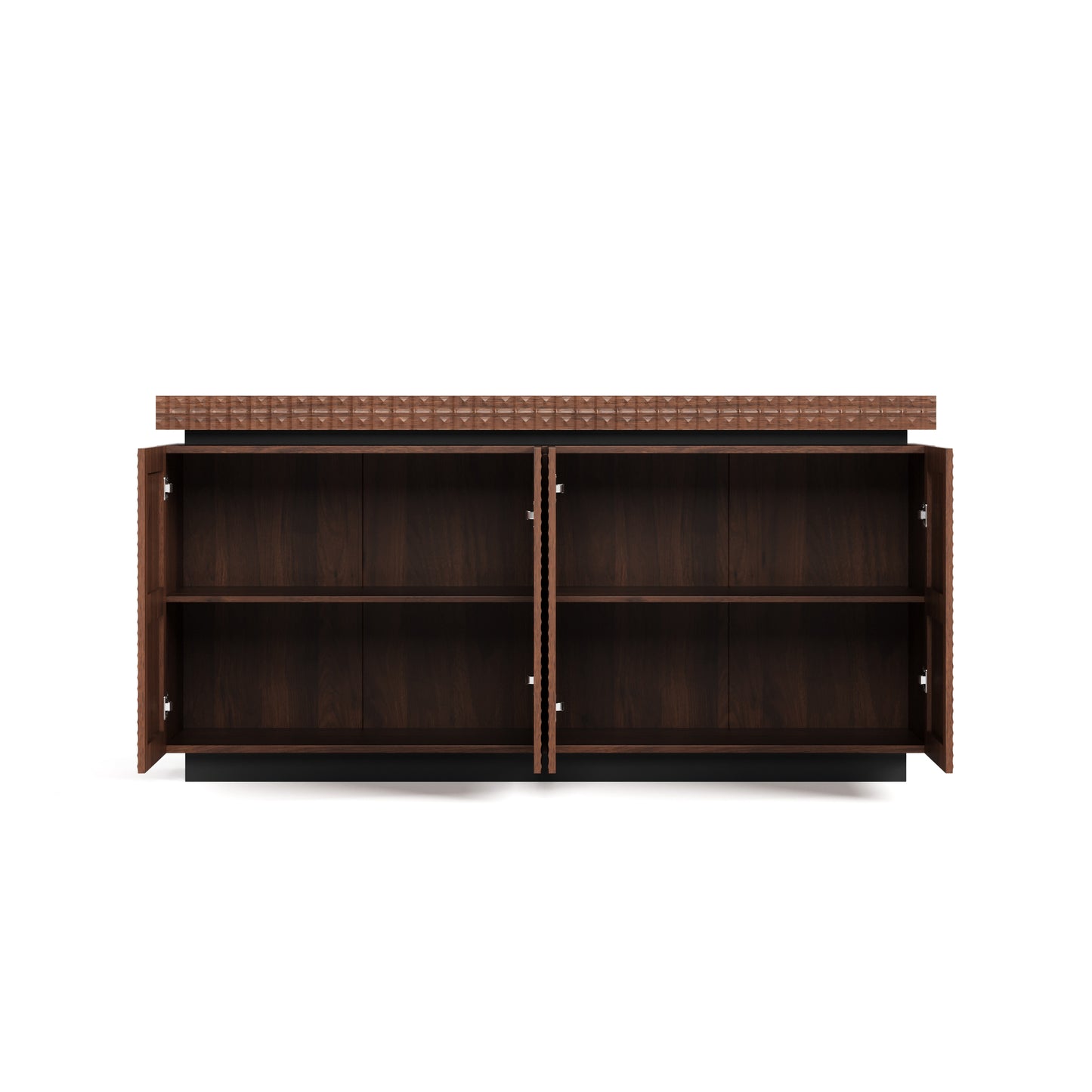 Sideboard Buffet Cabinet,Modern Accent Storage Sideboard, Luxurious Floor Cabinet Buffet with Freestanding Anti Dumping for Kitchen, Living Room, Entryway, Hallway,58.3' Wide 4-Door Sideboard(Brown)