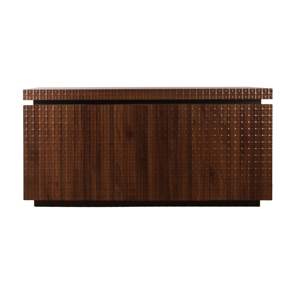 Sideboard Buffet Cabinet,Modern Accent Storage Sideboard, Luxurious Floor Cabinet Buffet with Freestanding Anti Dumping for Kitchen, Living Room, Entryway, Hallway,58.3' Wide 4-Door Sideboard(Brown)