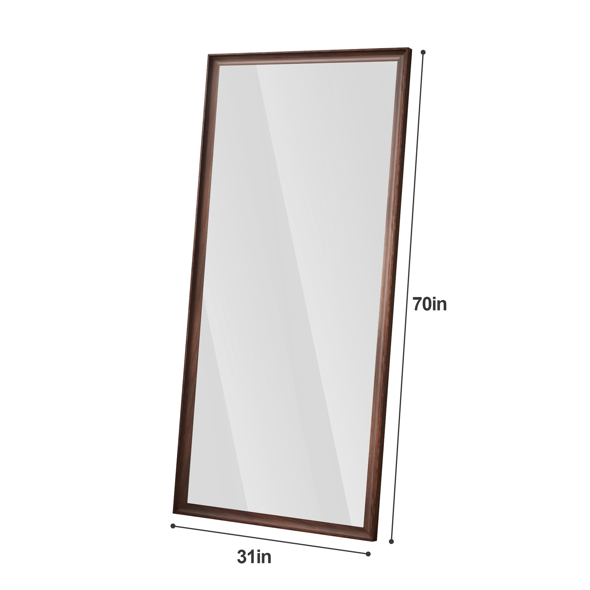 70*32 inch full-body floor mirror with Artificial wood frame, elegant design and durability, a must-have for bedrooms, clothing stores and salons