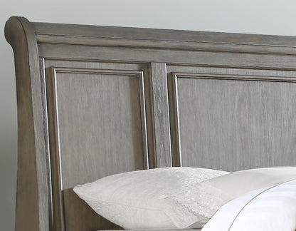 Antique Gray King Storage Bed