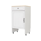 Robot Vacuum Stand Cabinet with Wheels, Sweeping Robot Storage Rack with Doors and Drawers, Side Table for Living Room, Home Office, Kitchen-Antique White