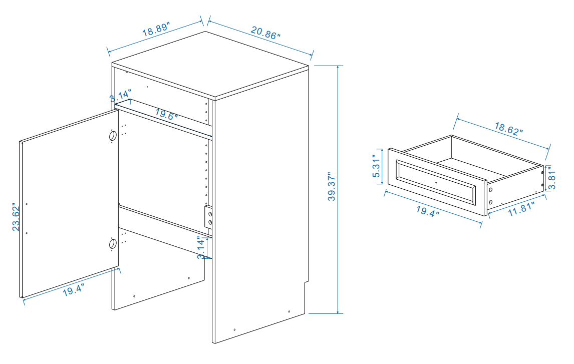 Robot Vacuum Stand Cabinet with Wheels, Sweeping Robot Storage Rack with Doors and Drawers, Side Table for Living Room, Home Office, Kitchen-Antique White