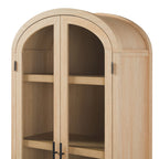 Modern 5 Shelf Arched Tall Bookcase with Glass Doors - Groovy Boardz