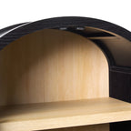 Modern 5 Shelf Arched Tall Bookcase with Glass Doors - Groovy Boardz