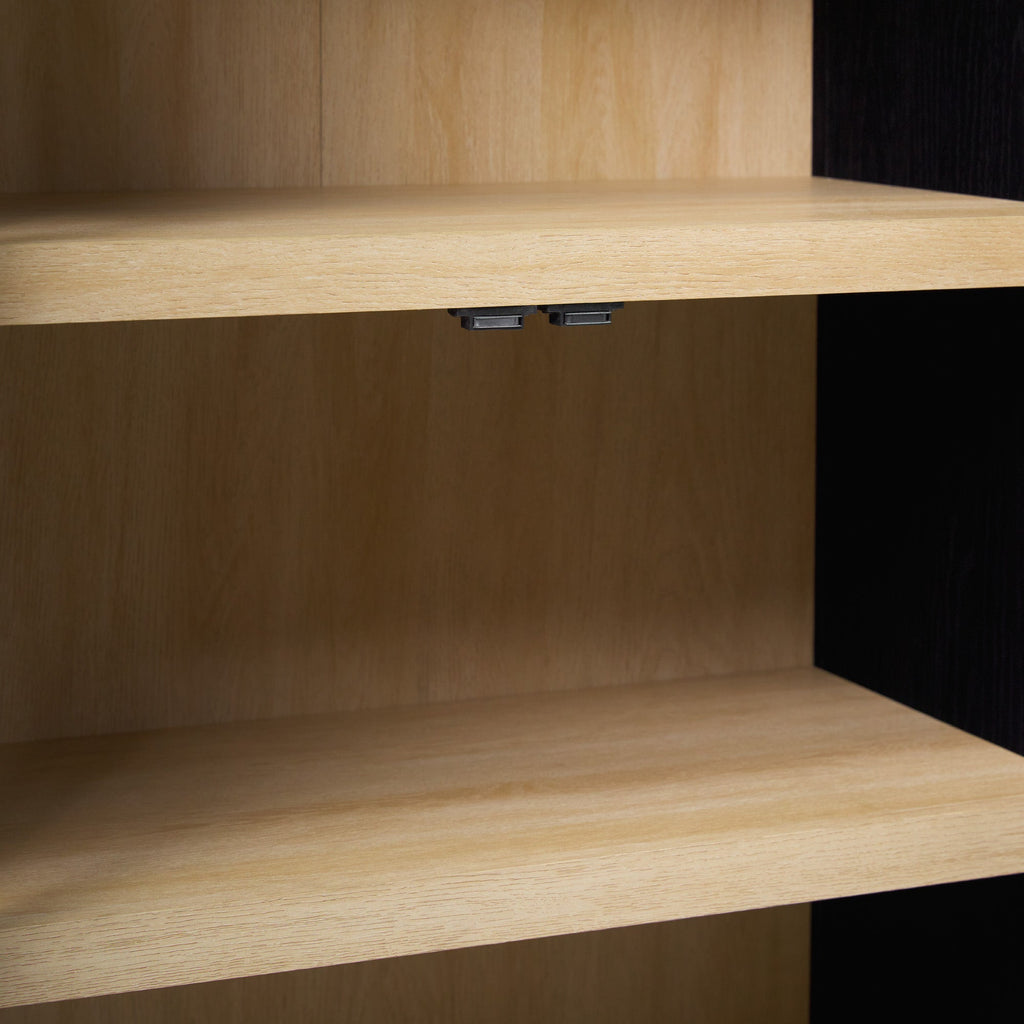 Modern 5 Shelf Arched Tall Bookcase with Glass Doors - Groovy Boardz