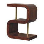 Artisan Furniture Solid Wood S-curve Brass Bedside