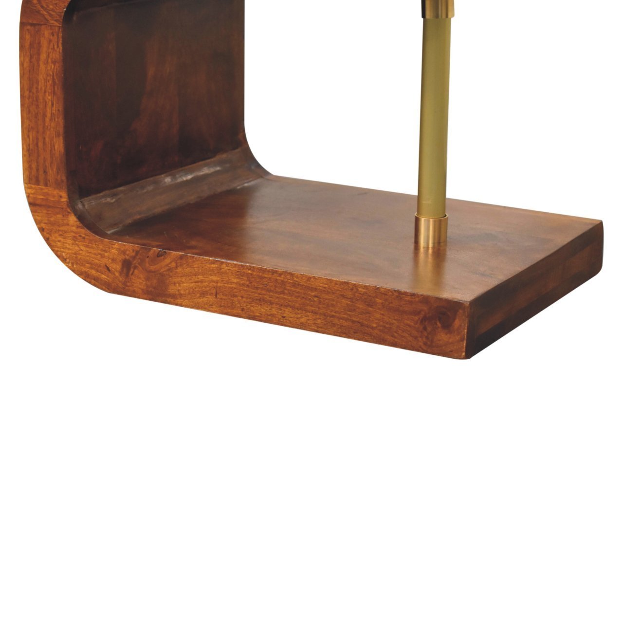 Artisan Furniture Solid Wood S-curve Brass Bedside