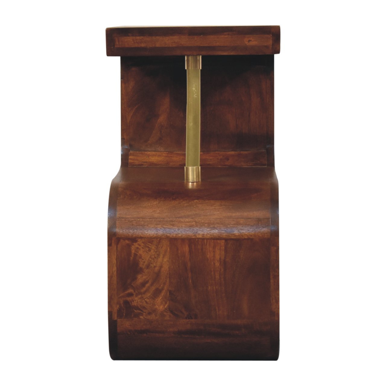 Artisan Furniture Solid Wood S-curve Brass Bedside