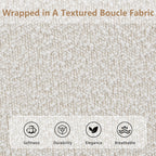 King Size Boucle Bed Frames, Upholstered Platform Bed with Curved Tufted Headboard, Soft Square Corners, Beige Bed Frame