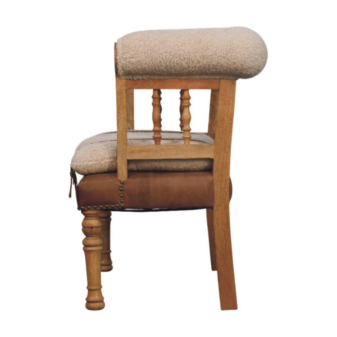 Strapped Hallway Boucle Bench