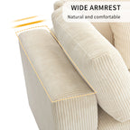 [ Video Provided]U_STYLE 105'' 3 Seater Sofa with Removable Back Cushions and 5 Pillows , for Living Room, Apartment, Spacious Space