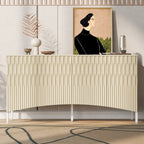 U_Style Elegant Sideboard Featuring Curved Bottom Doors with Arched Groove Design in a Stylish Four-Door Layout,Suitable for Living Rooms,Entrance and Study