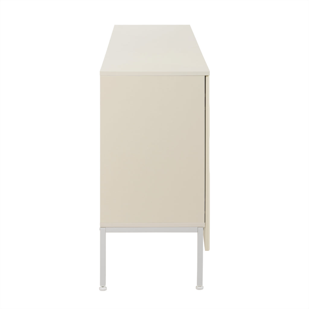 U_Style Elegant Sideboard Featuring Curved Bottom Doors with Arched Groove Design in a Stylish Four-Door Layout,Suitable for Living Rooms,Entrance and Study