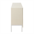 U_Style Elegant Sideboard Featuring Curved Bottom Doors with Arched Groove Design in a Stylish Four-Door Layout,Suitable for Living Rooms,Entrance and Study