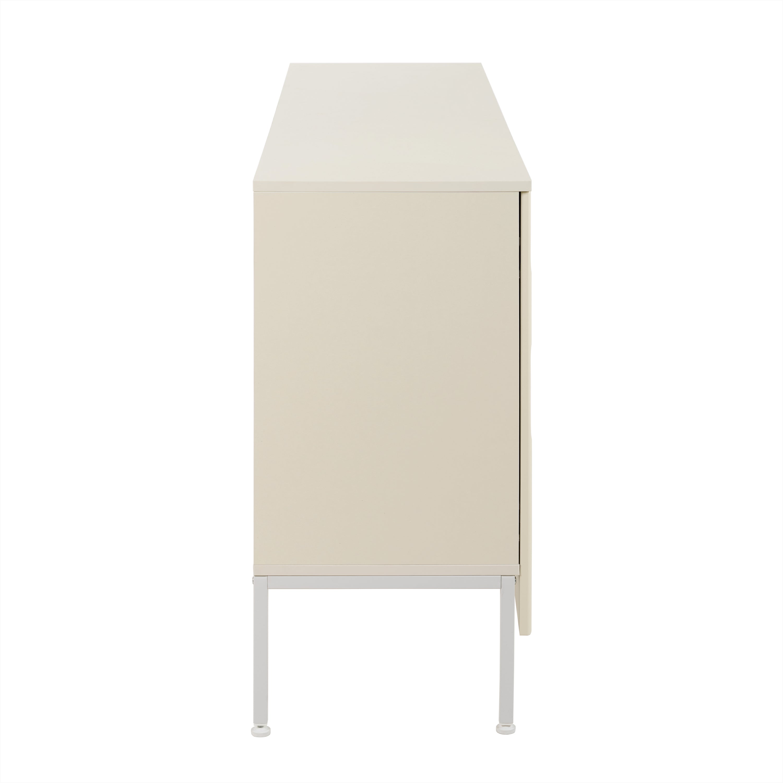 U_Style Elegant Sideboard Featuring Curved Bottom Doors with Arched Groove Design in a Stylish Four-Door Layout,Suitable for Living Rooms,Entrance and Study