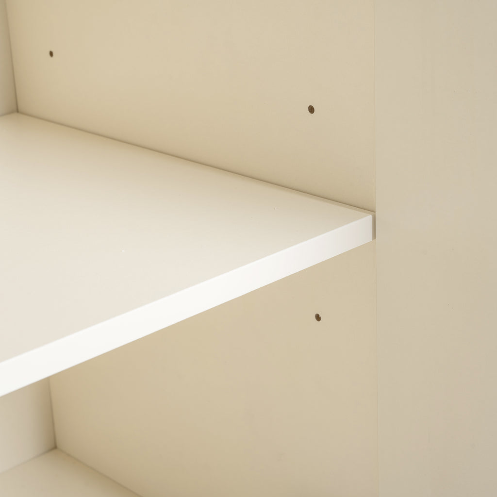 U_Style Elegant Sideboard Featuring Curved Bottom Doors with Arched Groove Design in a Stylish Four-Door Layout,Suitable for Living Rooms,Entrance and Study