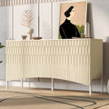 U_Style Elegant Sideboard Featuring Curved Bottom Doors with Arched Groove Design in a Stylish Four-Door Layout,Suitable for Living Rooms,Entrance and Study
