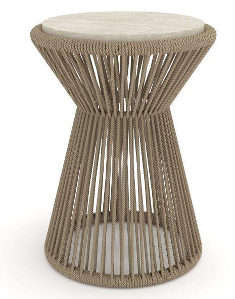 Orzone Rope Table Rope End Table - Beige Cylinder Side Table | Groovy Boardz