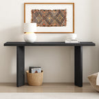 U_STYLE Stylish Console Table with Pine Veneer and Geometric Legs,Suitable for Living Room, Study and Dining Room