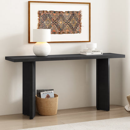 U_STYLE Stylish Console Table with Pine Veneer and Geometric Legs,Suitable for Living Room, Study and Dining Room