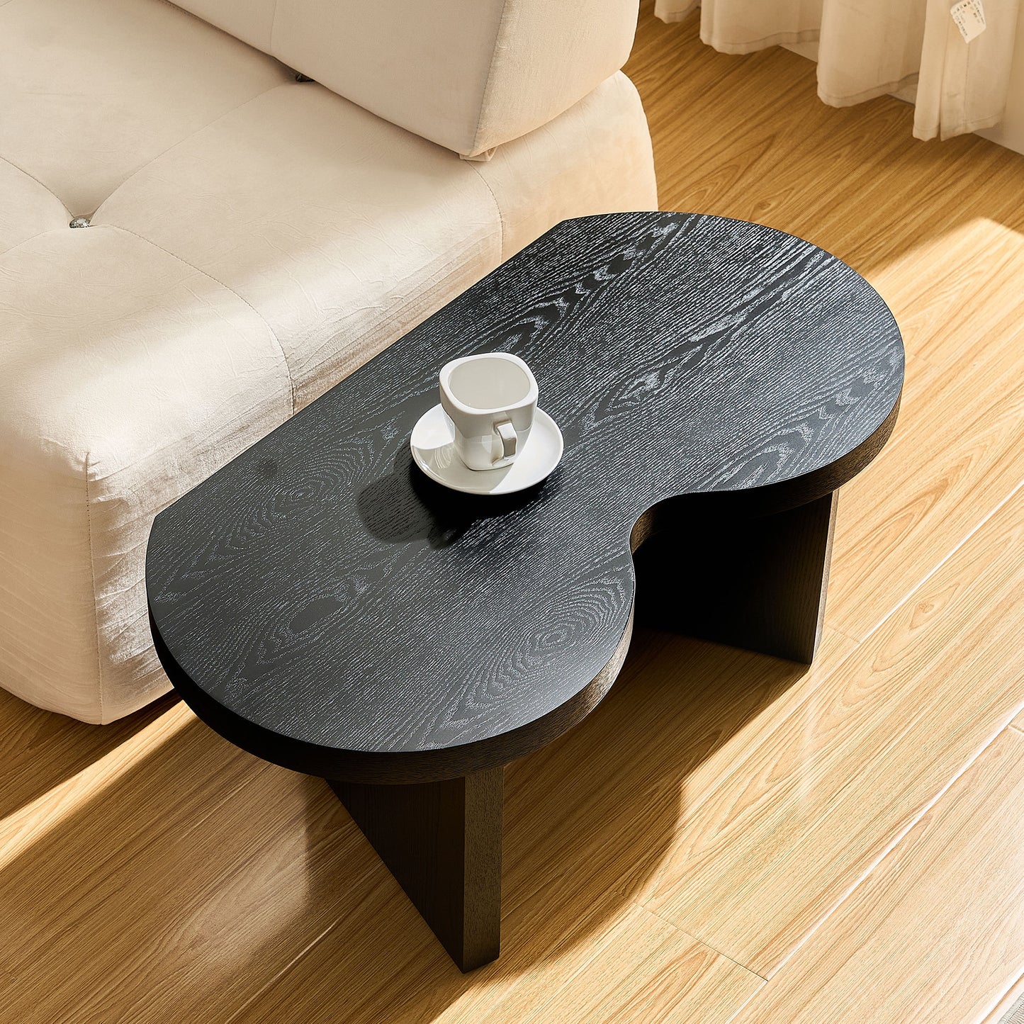 Modern Butterfly MDF Coffee Table, Used In Living Rooms, Bedrooms, Offices, With A Butterfly Shaped Appearance, Black