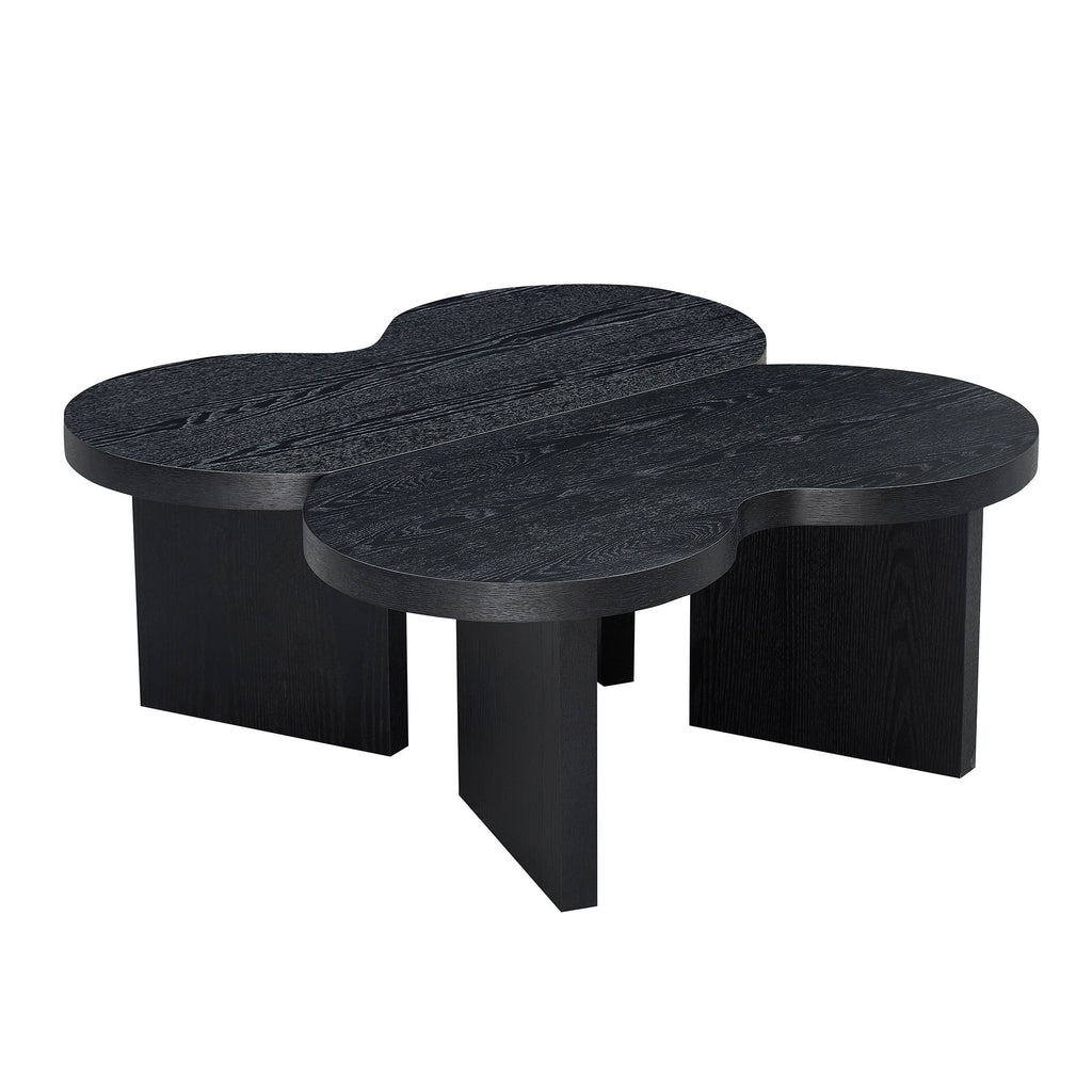 Modern Butterfly MDF Coffee Table, Used In Living Rooms, Bedrooms, Offices, With A Butterfly Shaped Appearance, Black