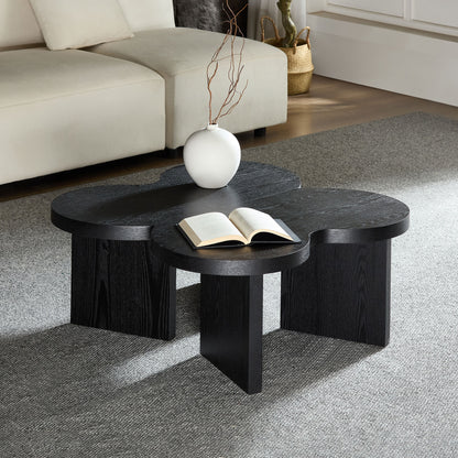 Modern Butterfly MDF Coffee Table, Used In Living Rooms, Bedrooms, Offices, With A Butterfly Shaped Appearance, Black