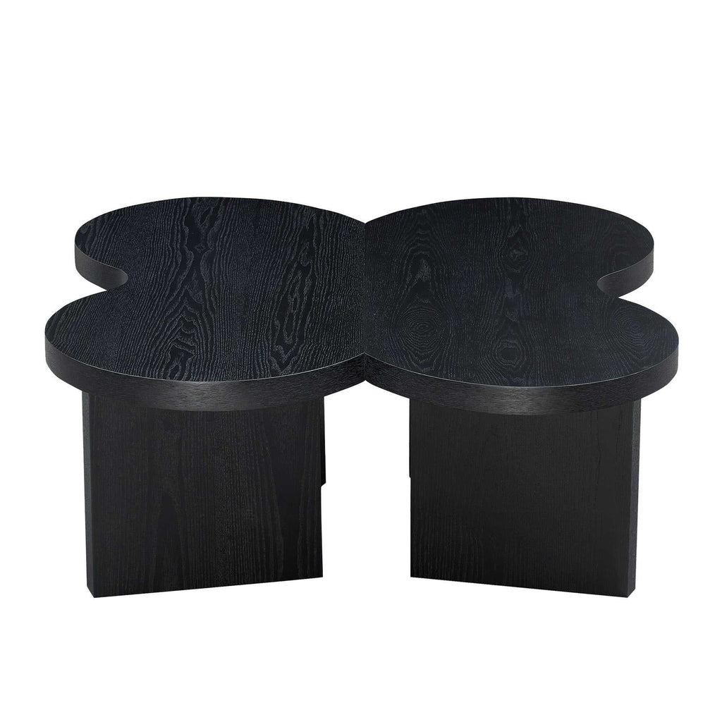 Modern Butterfly MDF Coffee Table, Used In Living Rooms, Bedrooms, Offices, With A Butterfly Shaped Appearance, Black