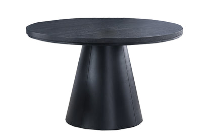 1pc Round Table Unique Cone-Shaped Base Black Color Wooden Casual Modern Dining Room Table Only